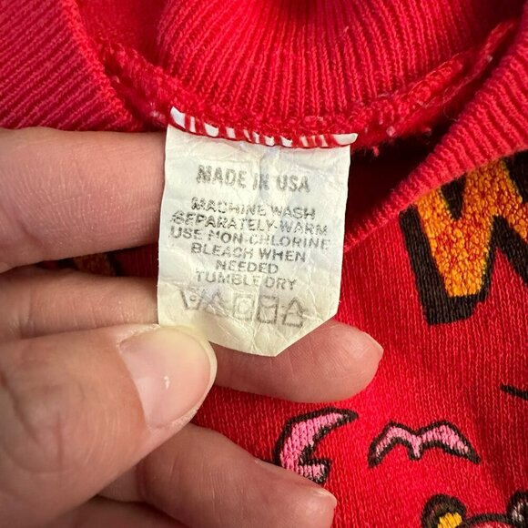 Vintage 90's Duck U Don't worry be happy red sweater men's small - Picture 4 of 7